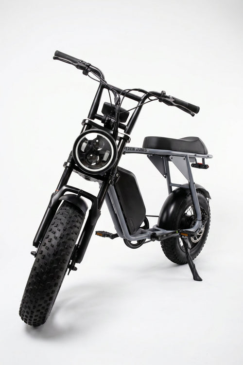 Bicicleta eléctrica Jayden Jones Hurricane — tres cuartos