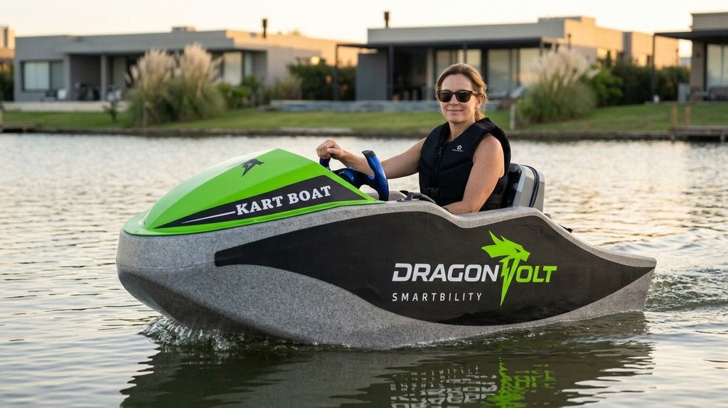 Electric Kart Boat DragonVolt — navegando