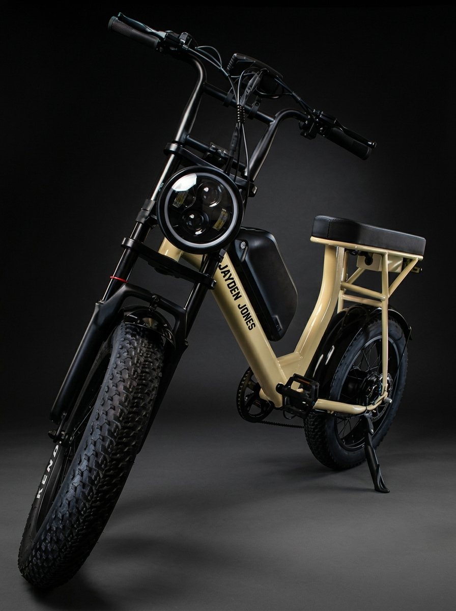 Bicicleta eléctrica Jayden Jones Sunset — tres cuartos estudio