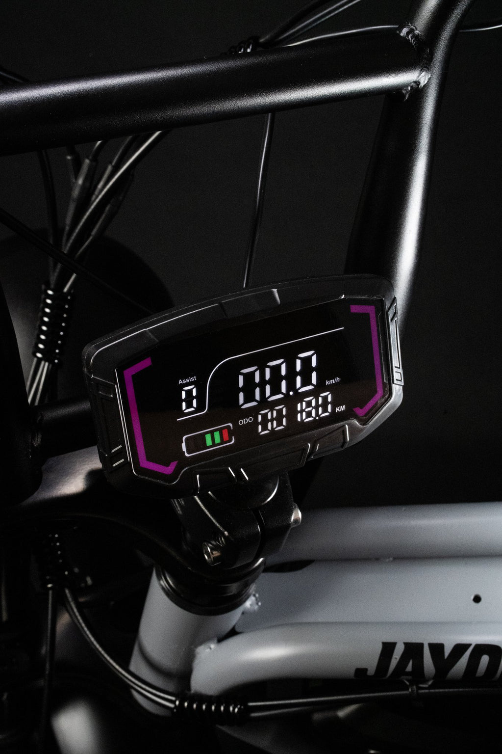 Bicicleta eléctrica Jayden Jones Hurricane — display