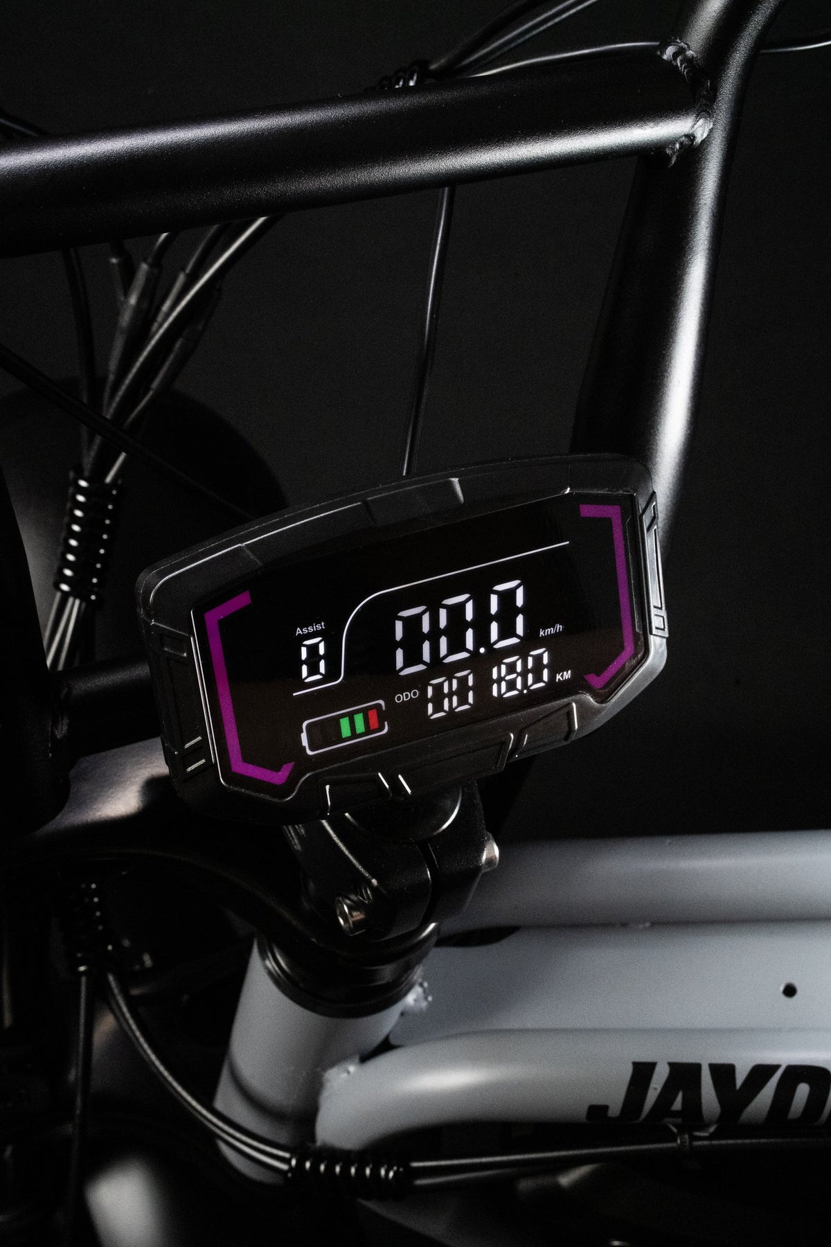 Bicicleta eléctrica Jayden Jones Hurricane — display
